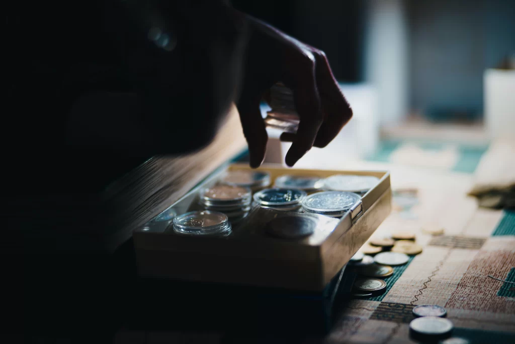 man counting his wages